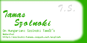 tamas szolnoki business card